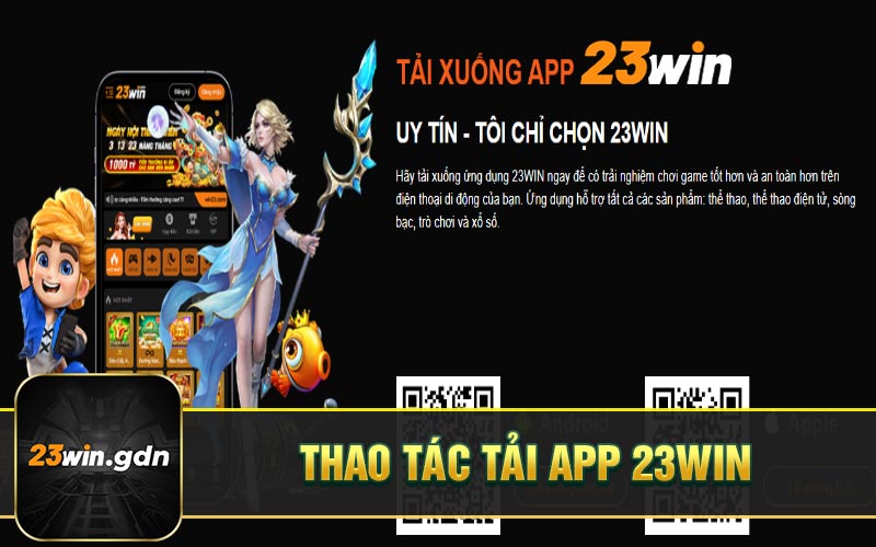 Thao tác tải app 23WIN